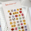 A sheet of Daily Sticker Stay featuring various 3D smile face crystal stickers for crafting and decorating.