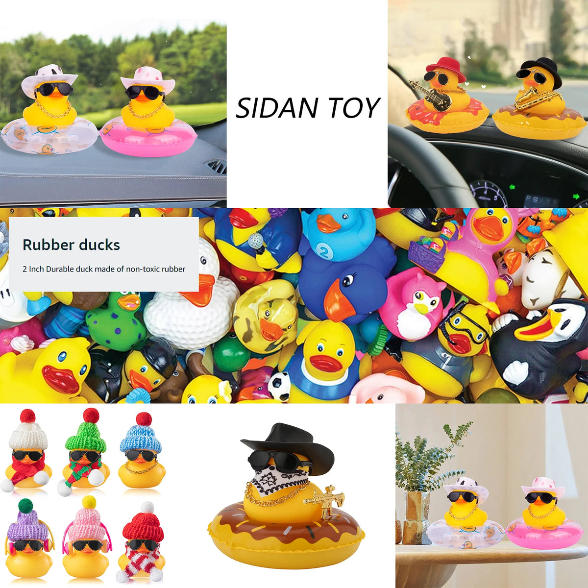 A collection of Halloween-themed rubber ducks featuring various festive characters and designs.