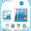 A set of miniature building blocks featuring ocean animals like a shark, dolphin, and whale models.