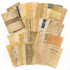 A collection of vintage decorative paper sheets for scrapbooking and journaling, featuring aged tones and handwritten text.