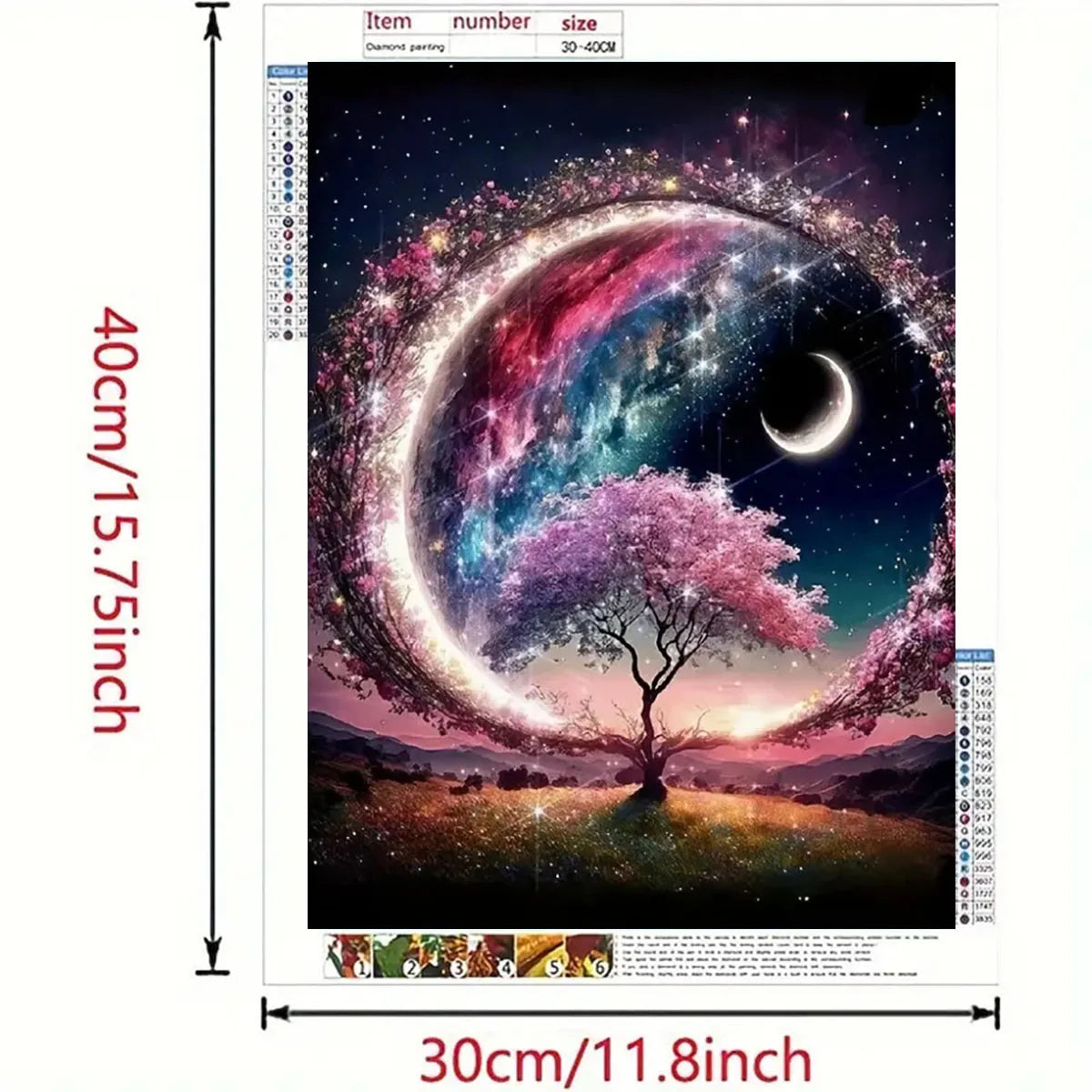 Flower and Moon Full Drill Diamond Painting Kit