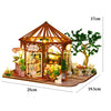 DIY Miniature Wooden Dollhouse Kit with LED Lights and Furniture