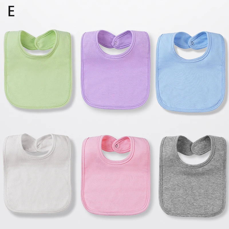 6-Pack 100% Cotton Baby Bibs for Drooling & Teething