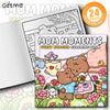 A coloring book titled Mom Moments Fuzzy Buddies featuring cute bear characters and floral designs.