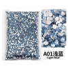 Bag of light blue flat-back resin rhinestones for DIY craft and nail art