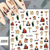 Vintage angel and saint nail art stickers featuring cherubs, angels, and crosses in various colors