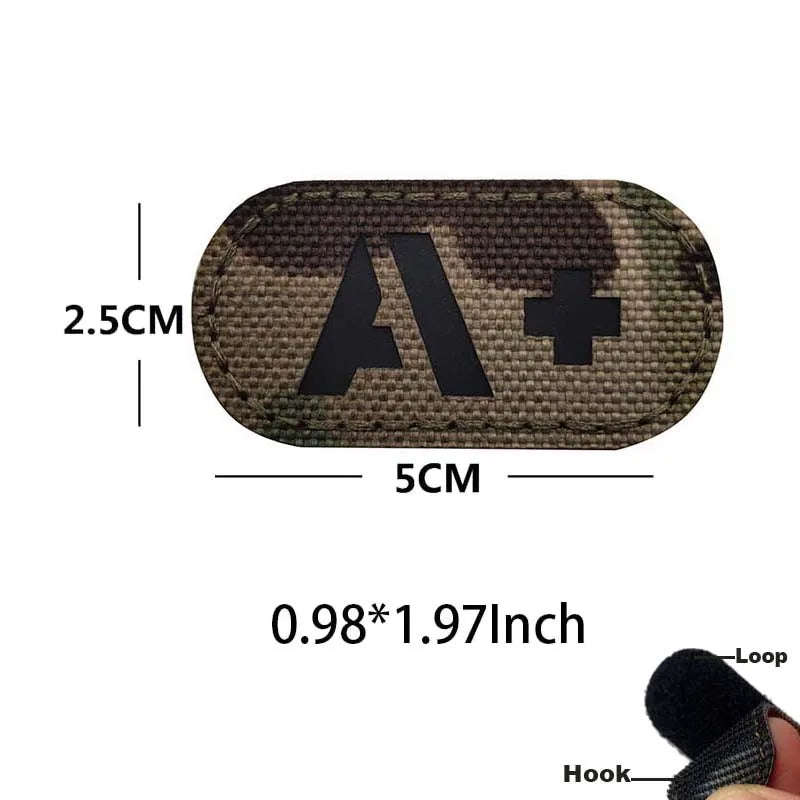 Blood Type Tactical Patches with Glow-in-the-Dark Design