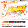 Acrylic marker brush pen with a warm tip shown next to a piece of paper.