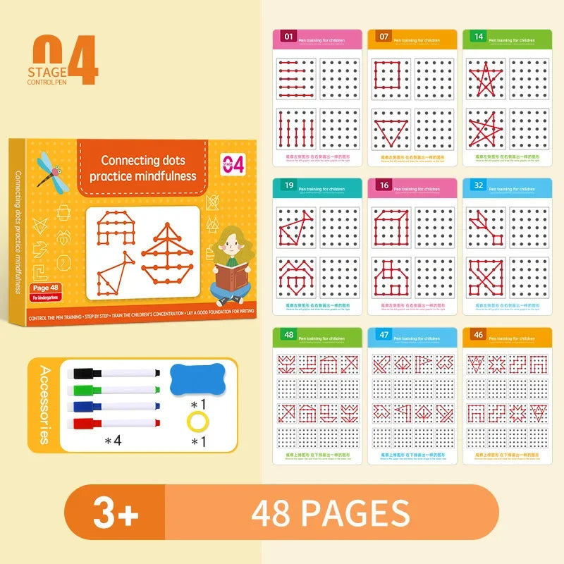Reusable Magic Tracing Workbook for Kids – Pen Control & Handwriting Practice