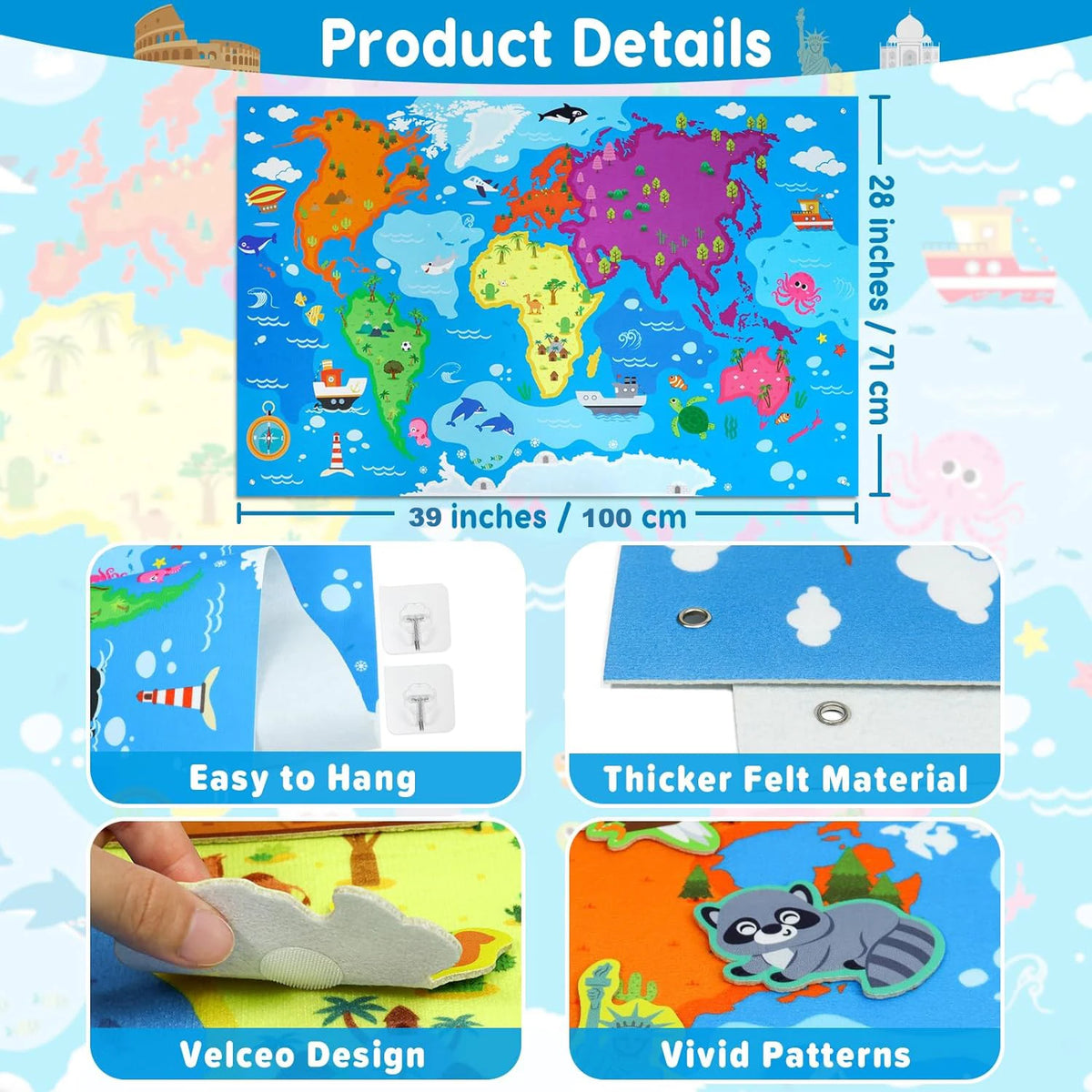 Zoo Animals Felt Board Storytelling Set for Kids
