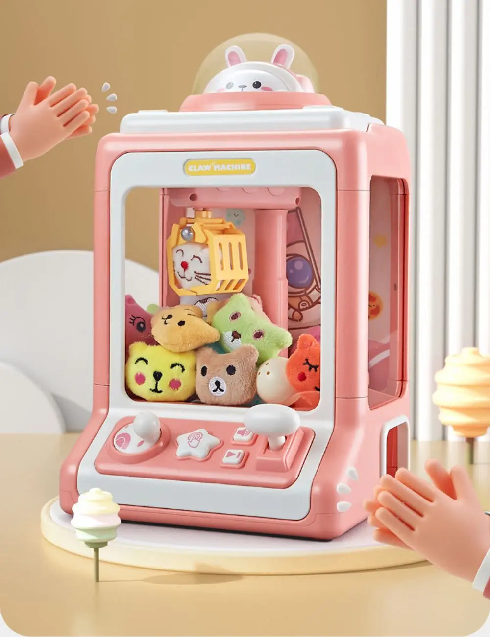 Mini Claw Machine Toy with Lights and Music for Kids