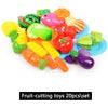 A set of 20 fruit-cutting toys featuring various colorful fruits and vegetables for pretend play.