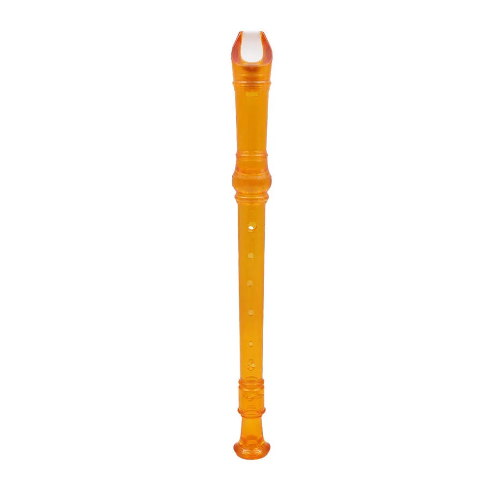 Transparent orange ABS recorder with eight holes for woodwind flute beginners