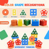A wooden geometry puzzle set featuring various shapes like circle, rectangle, triangle, square, and pentagon for divergent th