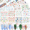 A collection of Christmas water transfer nail art stickers featuring festive designs, ornaments, and seasonal themes.