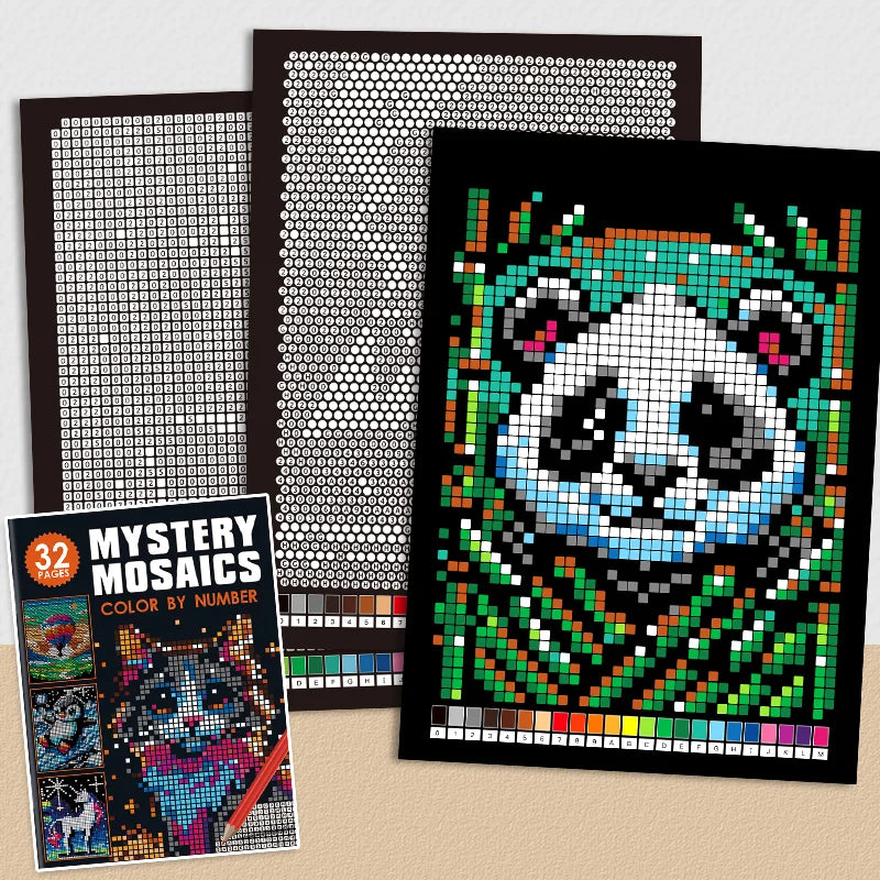 Mystery Mosaic Color by Number Coloring Book for Adults