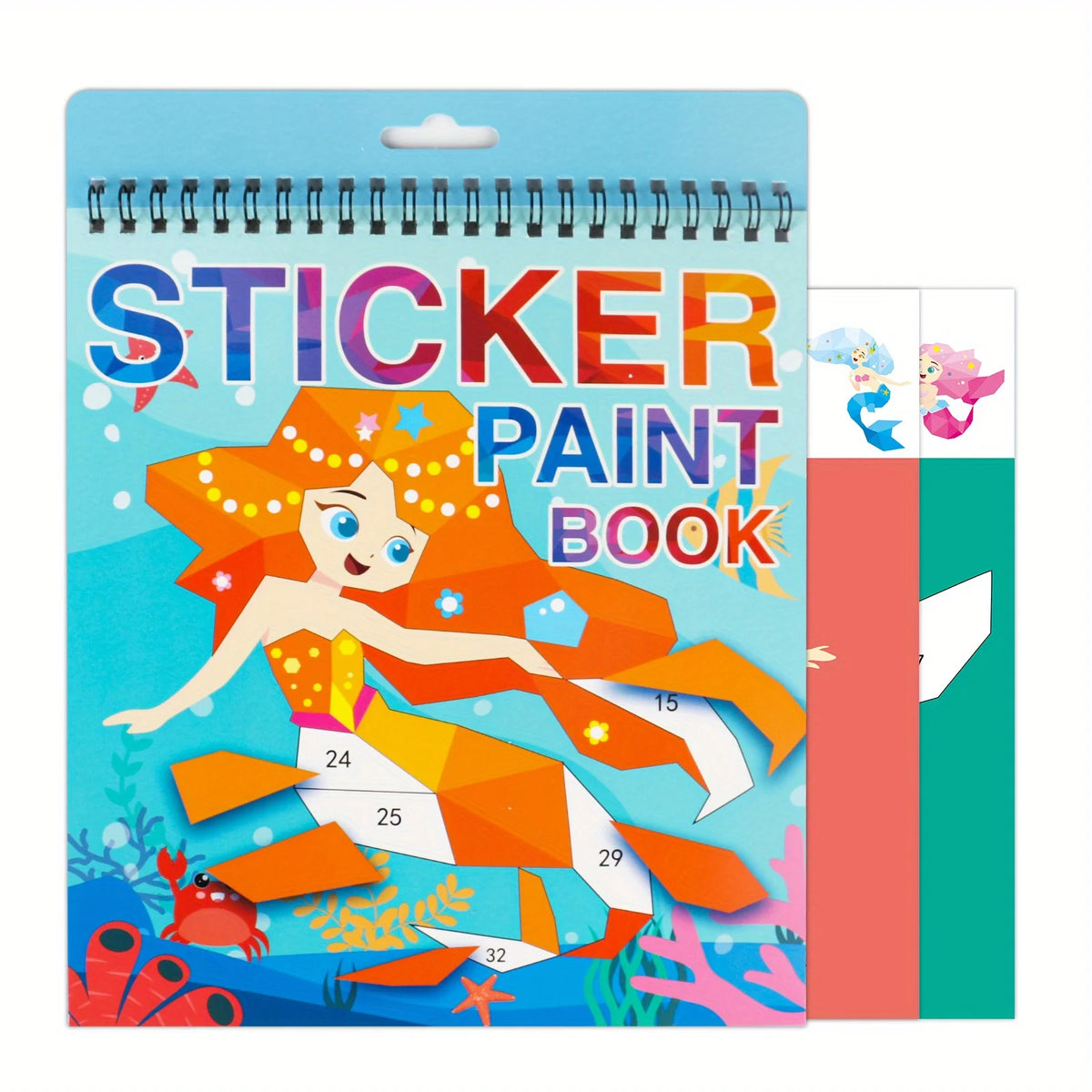 Animal Sticker by Number Book for Kids – 7 Pictures
