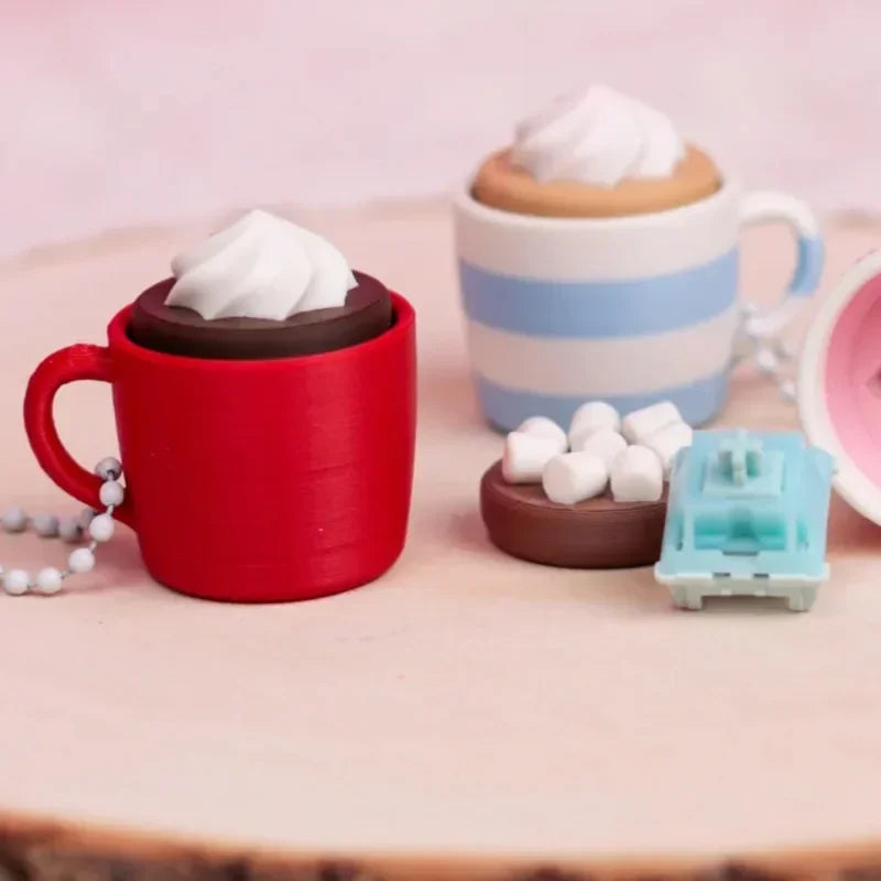 Cute Cartoon Cake Fidget Keychain – Stress Relief Clicker Toy