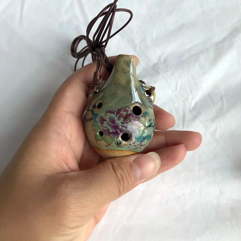 Ceramic 6-Hole Ocarina Pendant for Beginners