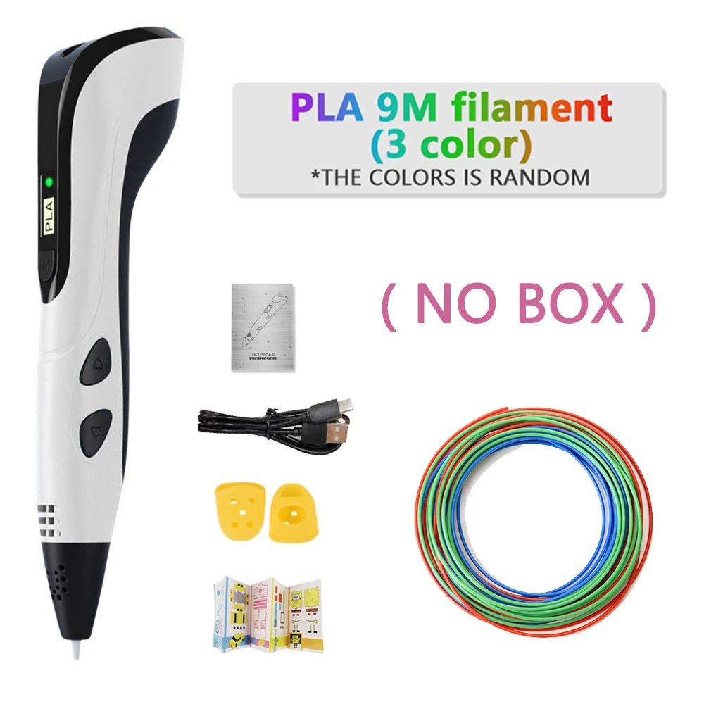 3D Printing Pen with LCD Display and PLA Filament for Kids