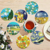 Van Gogh Starry Night Diamond Painting Coaster Kit with Metal Holder