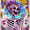 Diamond painting kit featuring a colorful tarot skull woman design with vibrant colors and floral elements.