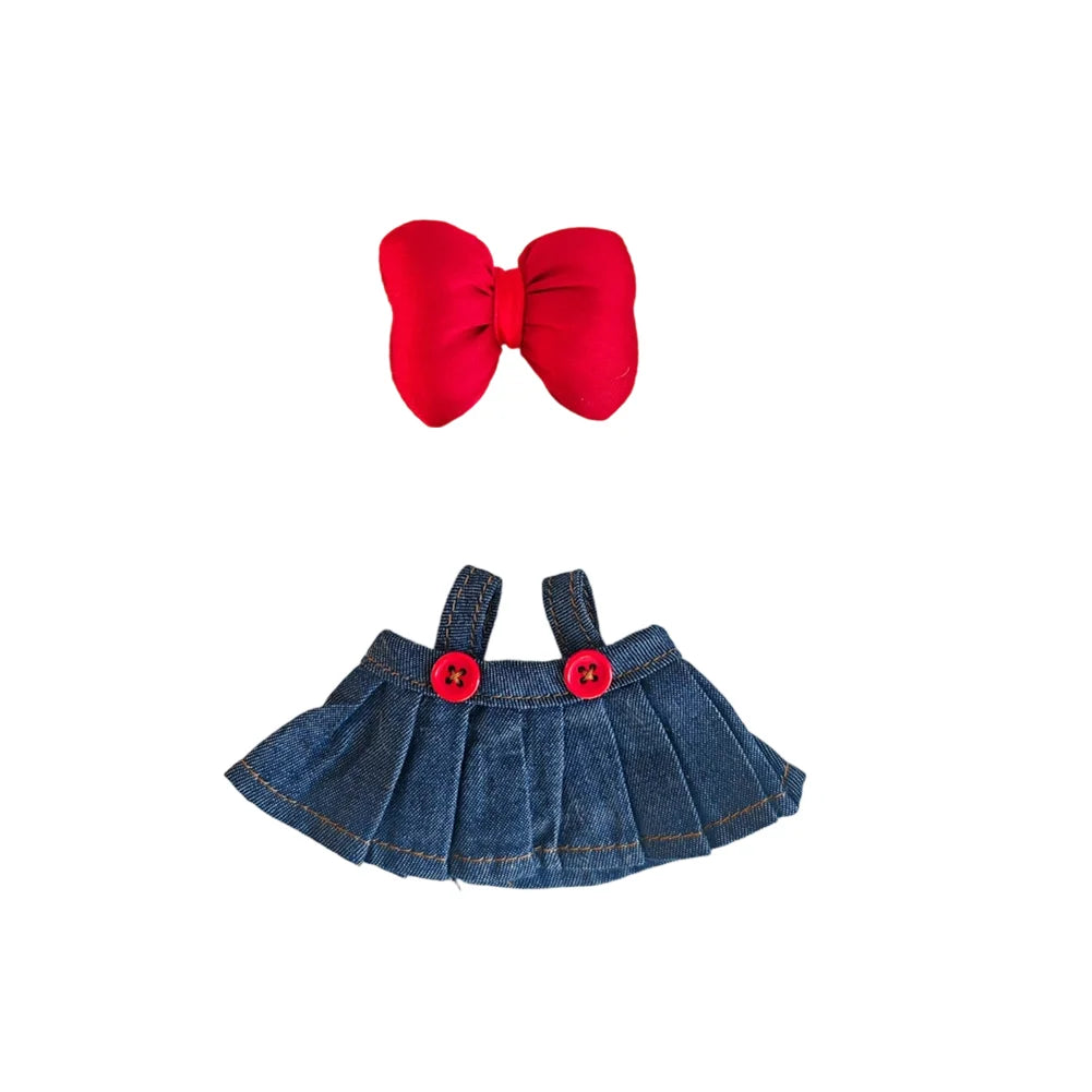 Denim Buckle Strap Skirt for 17cm Dolls