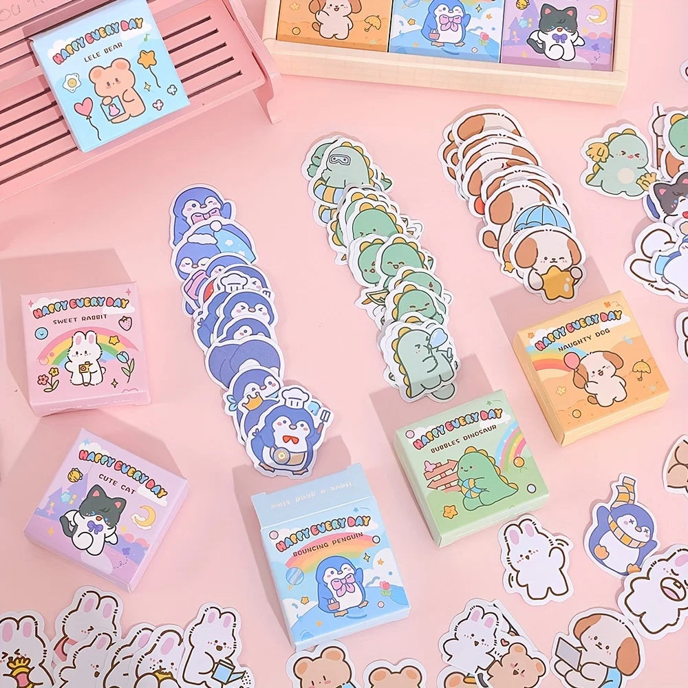 Cute Cartoon Animal Washi Sticker Set – 300 Sheets for Journaling & Crafts