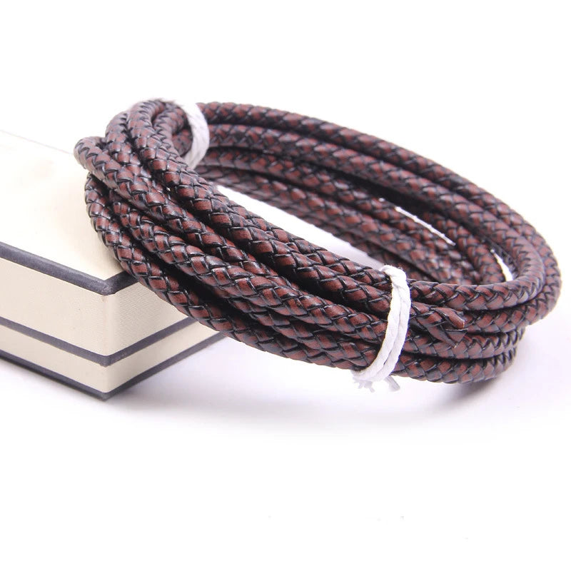 Genuine Braided Leather Cord for Jewelry Making