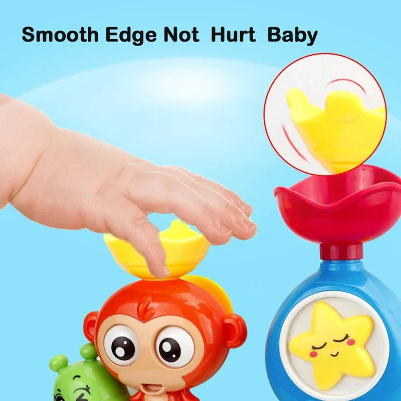 Monkey Caterpillar Wall-Mounted Bath Toy with Waterfall Fun