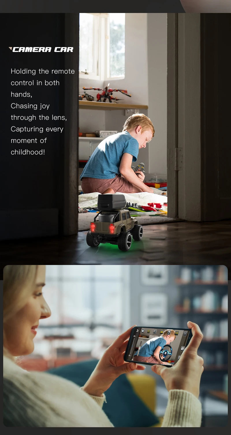 Mini RC Climbing Car with HD Camera and LED Lights