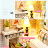 DIY Miniature Wooden Dollhouse Kit with LED Lighting