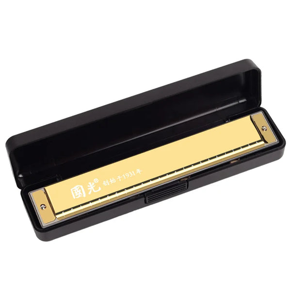24-Hole Tremolo Harmonica in C with Carrying Case