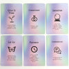 A set of six cards from a Cosmic Insights Oracle Deck featuring themes like Give It Time, Commitment, Intuition, Let Go, Pati