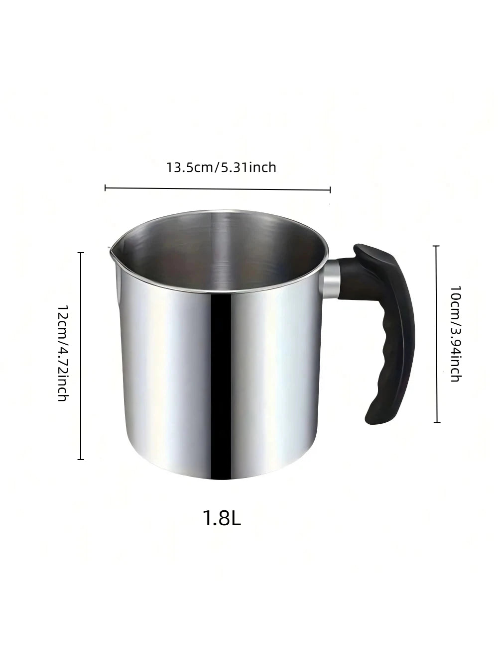 Stainless Steel Wax Melting Pitcher with Anti-Drip Spout