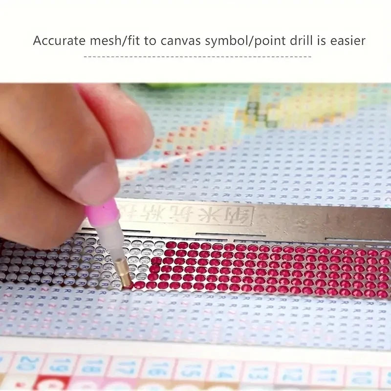Stainless Steel Diamond Painting Ruler with Grooves