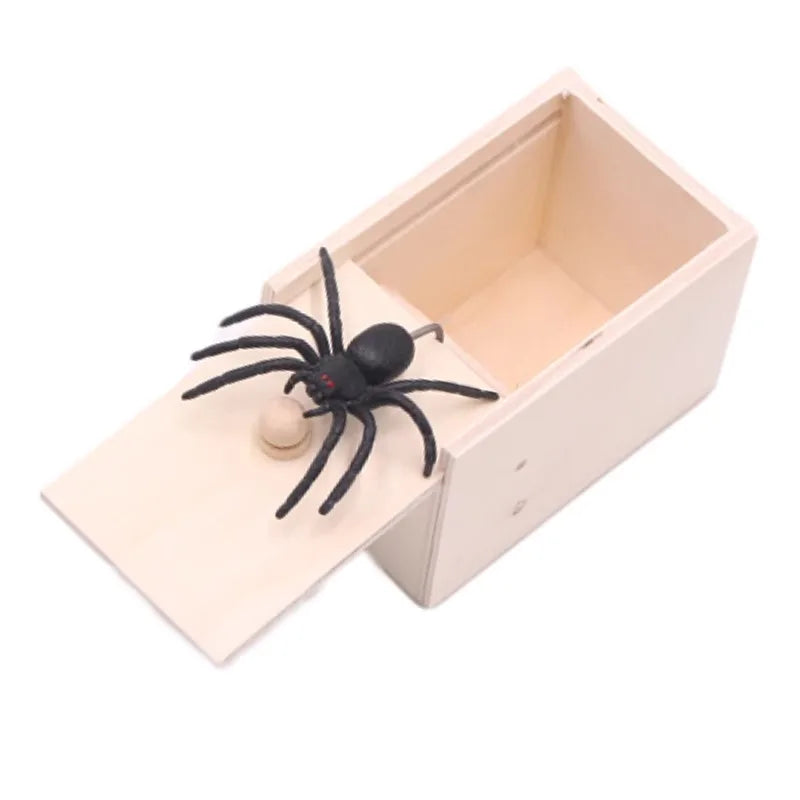 Wooden Spider Surprise Prank Box