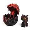 A set of six dark red and black textured dragon egg surprise figurines.