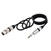 Black professional XLR to 6.35mm audio cable with a connector end.