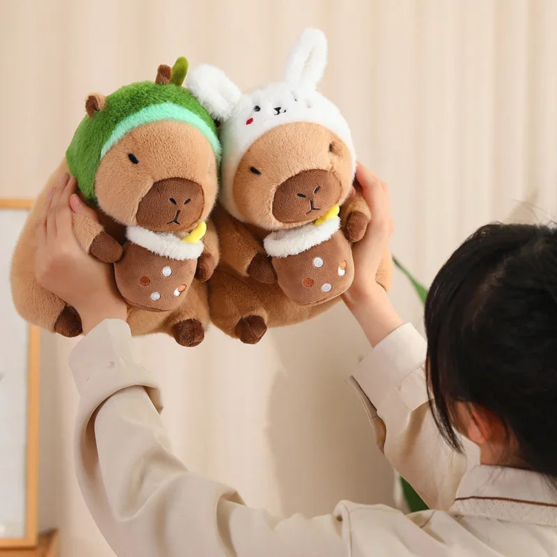 Adorable Capybara Plush Toy with Cute Turtle Backpack