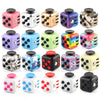 A collection of colorful fidget cubes with magnetic buttons and rotating joysticks in various patterns and colors.