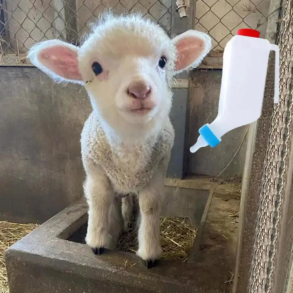 Hangable Lamb Nursing Bottle with Soft Nipple for Goat, Calf, and Cattle