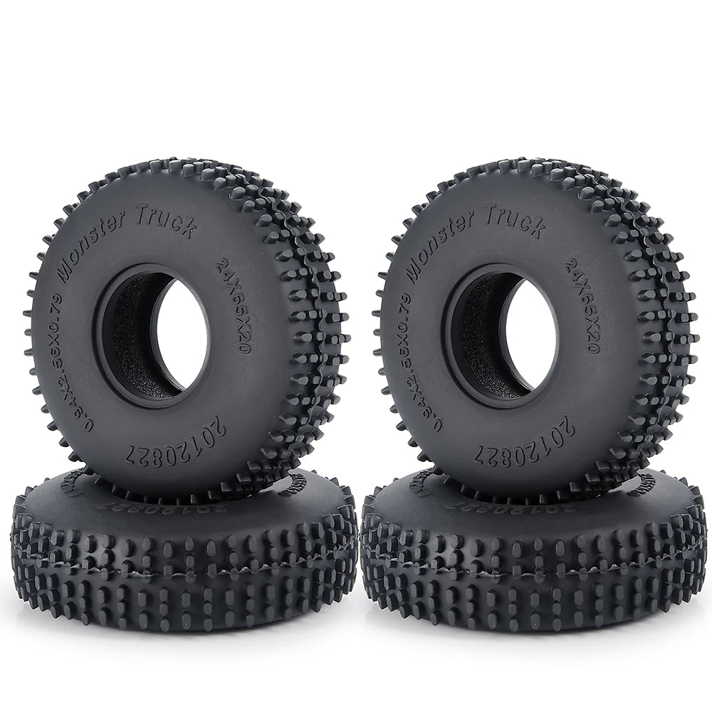 1.0" Mud Terrain Tires for 1/18 & 1/24 RC Crawlers (4-Pack)