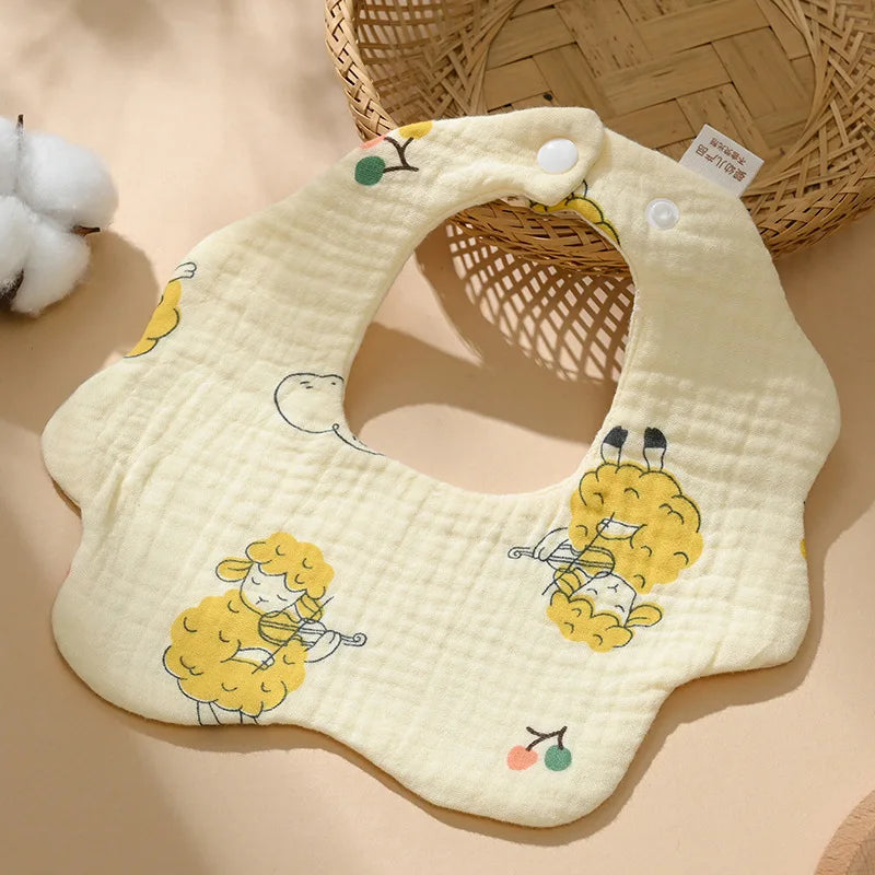 6-Layer Cotton Gauze Baby Bibs (3-Pack)