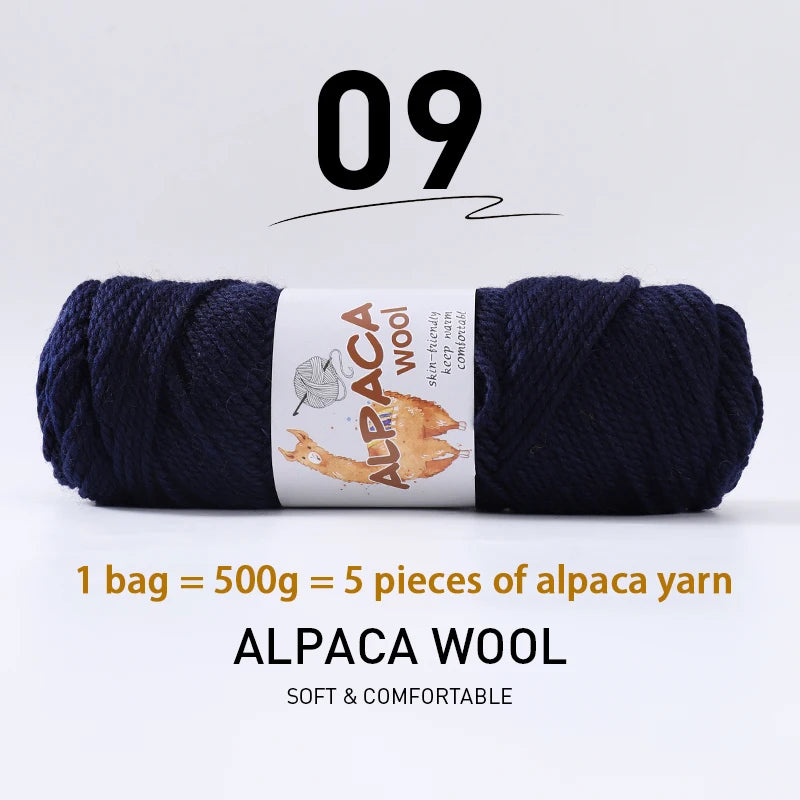 Luxurious Alpaca Wool Blend Yarn — 500g Thick Knitting Yarn