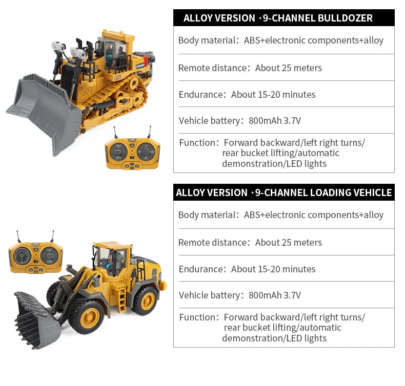 2.4G Remote Control Excavator with Lights and Sound Effects