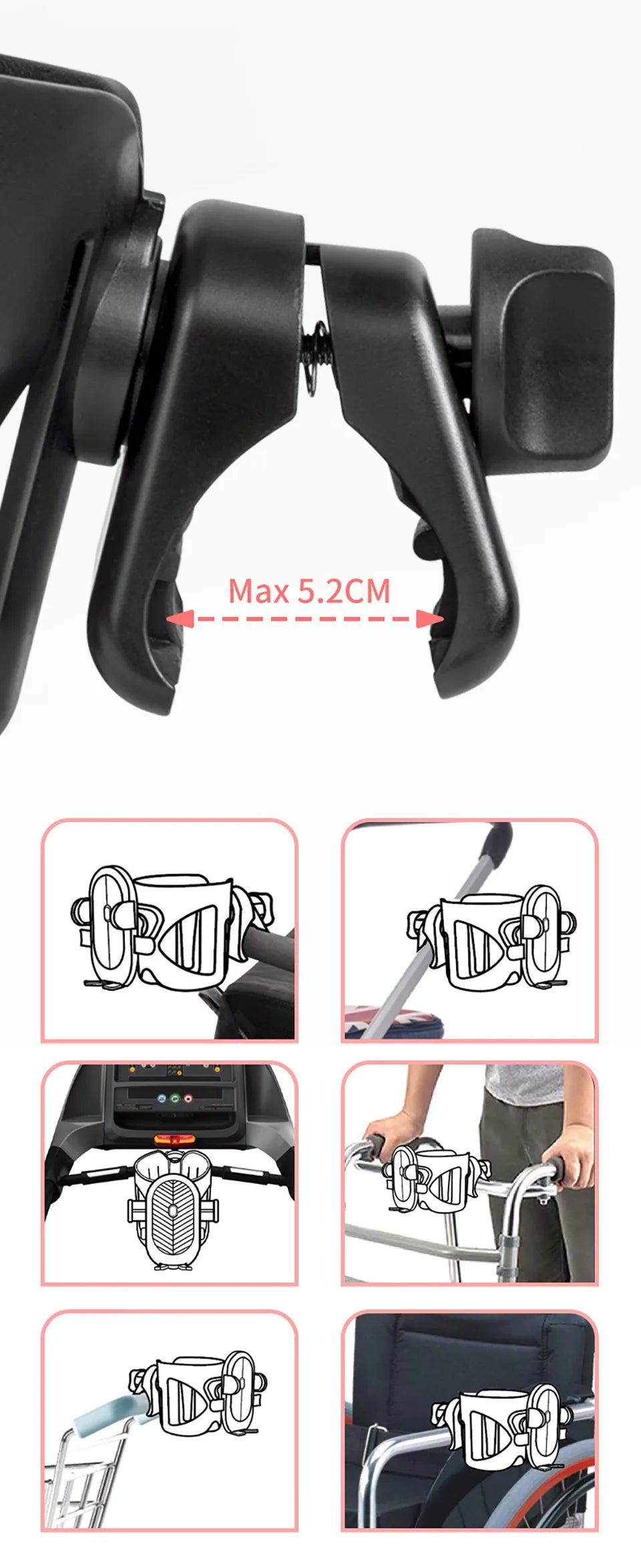 Universal Stroller Cup and Phone Holder