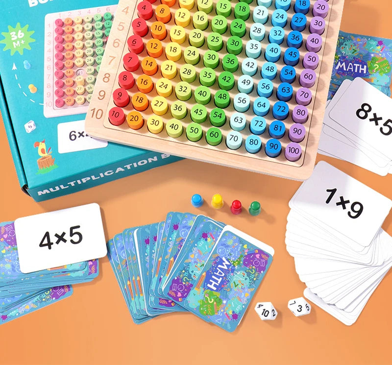 Wooden Multiplication Table Math Learning Toy for Kids