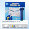 Blue marker airbrush kit with a gun, tenwin brand, and various tools for art projects