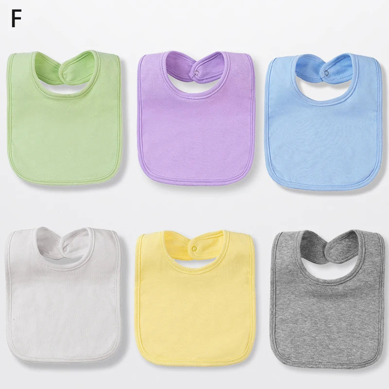 6-Pack 100% Cotton Baby Bibs for Drooling & Teething